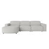ECKSOFA Cursal Round L-Form, Stoff Artico, Cement, Links - Grau, Holz (284/166cm) - Kaiser Möbel