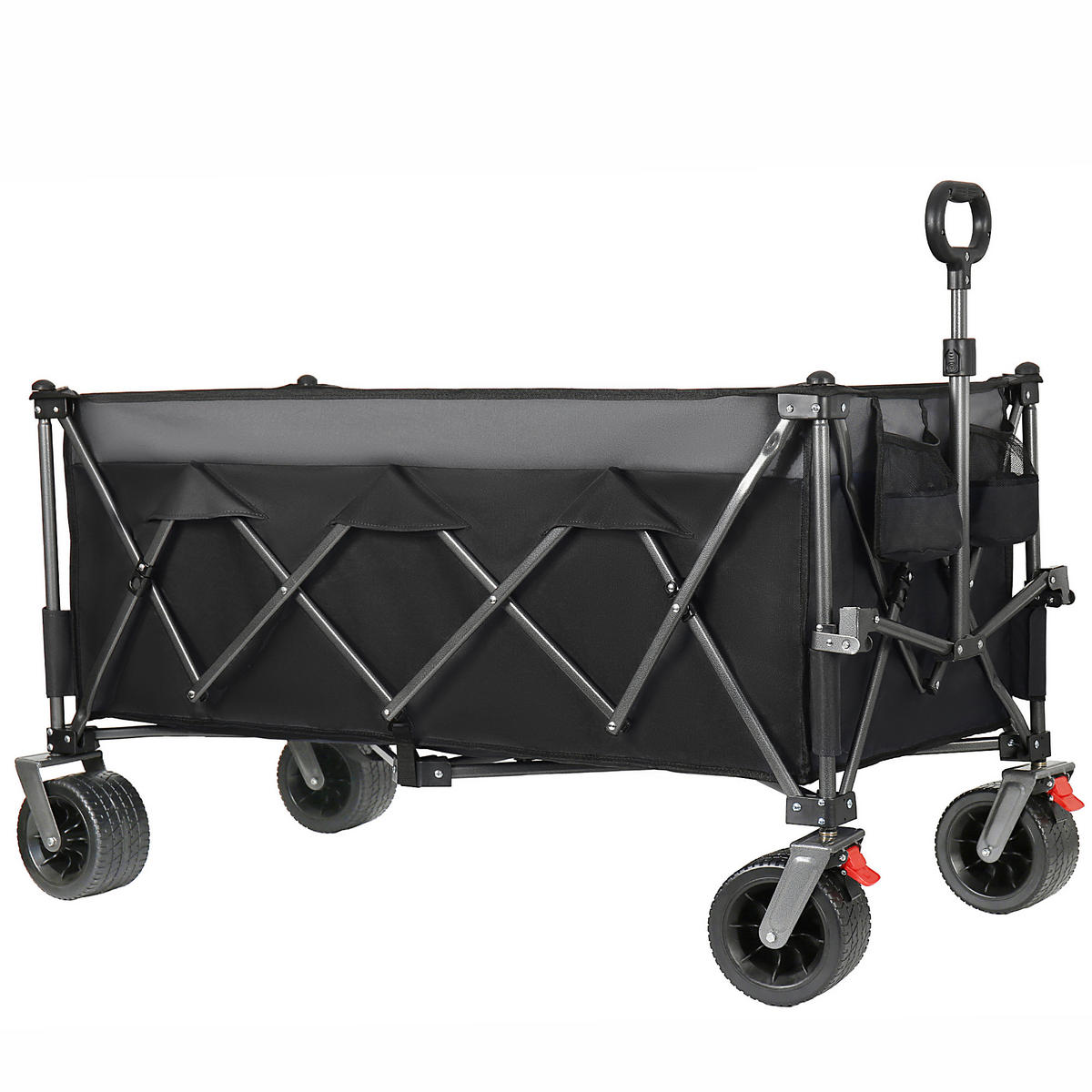 TRANSPORTWAGEN, extra groß faltbar, 300L, 250kg, Vier-Wege-Montage, schwarz - Schwarz, Metall (26.5/73/41.5cm) - Vallsero