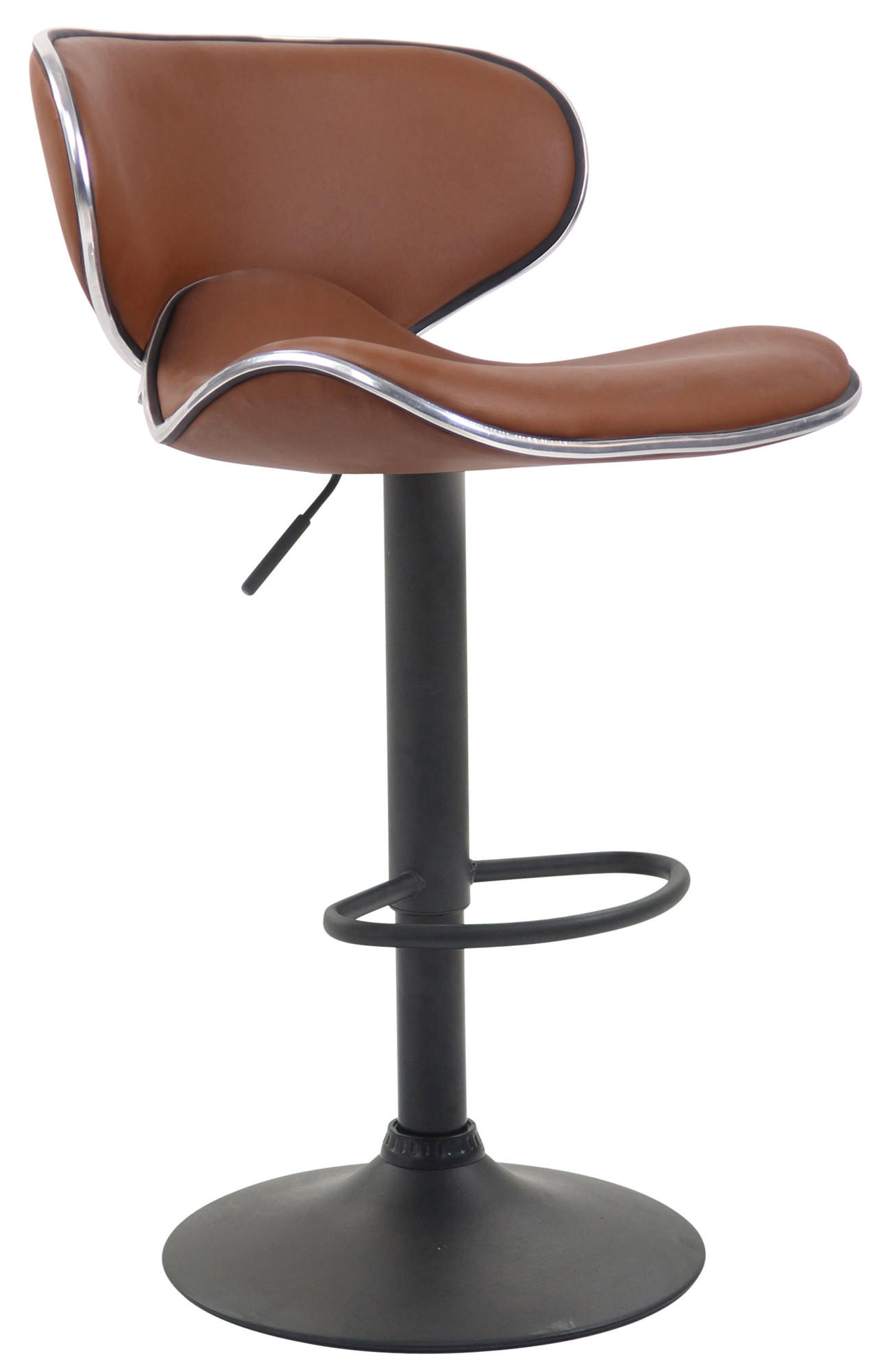 BARHOCKER Lederlook hellbraun - Hellbraun/Schwarz, Textil/Metall (46/88/49cm) - CLP