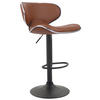 BARHOCKER Lederlook hellbraun - Hellbraun/Schwarz, Textil/Metall (46/88/49cm) - CLP