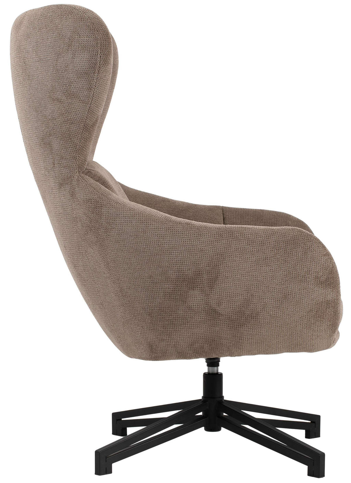 OHRENSESSEL Marconia braun drehbar - Schwarz/Braun, Textil/Metall (75/109/80cm) - Mr. Deko