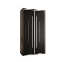 SCHWEBETÜRENSCHRANK 235,2/130/60 2-türig - Silberfarben/Schwarz, Holz/Metall (130/235/60cm) - Abiks Möbel