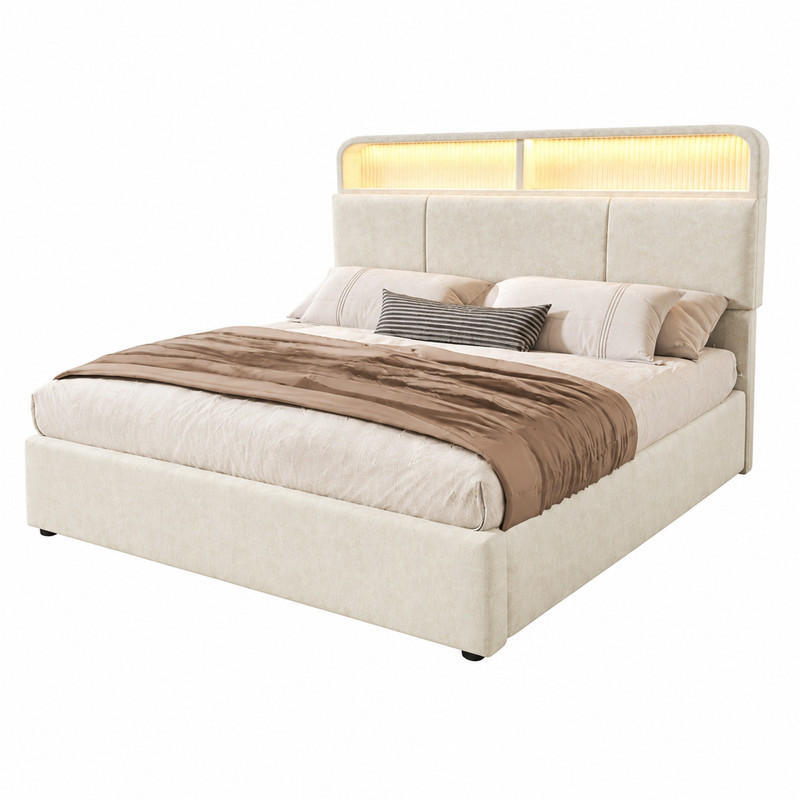 Beauniv Polsterbett Beige 140x200 cm