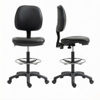 BÜROSTUHL in Schwarz 46x49,5x137 cm, höhenverstellbar, mit Fußstütze und Rollen - Schwarz, Kunststoff (49.5/137/46cm) - IVMEU
