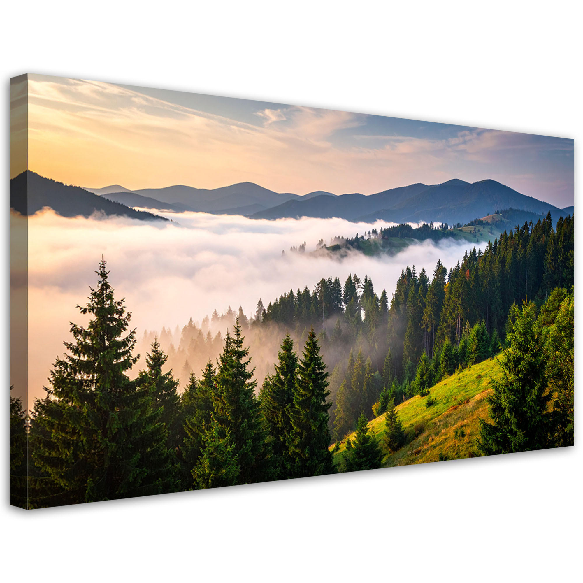 LEINWANDBILD Landschaften 100x50cm - Grün, Textil (100/50cm) - Feeby