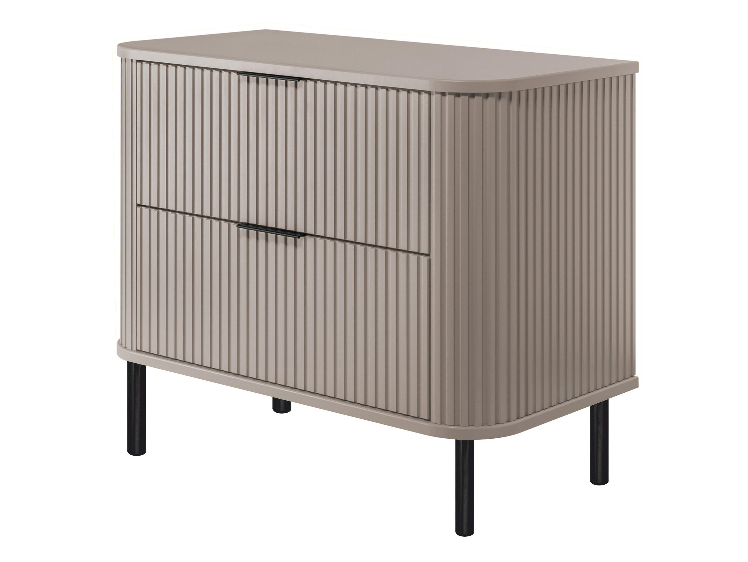 BADEZIMMERSCHRANK : Farbe Kaschmir, Griff schwarz, Füße schwarz, 80 x 41,5 x 66,7 cm - Kaschmir/Schwarz, Holzwerkstoff (80/66.7/41.5cm) - 3XE LIVING