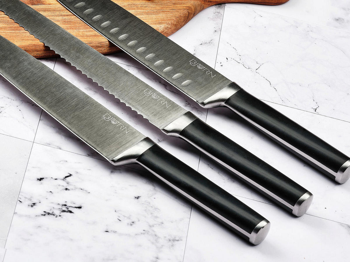 KÜCHENMESSERBLOCK und Steakmesser Jona Loviisa - 14er-Set - Silberfarben, Metall (1cm) - Björn