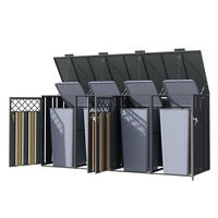 MÜLLTONNENBOX 2 Türen abschließbar Klappdeckel Lüftung - Multicolor, Metall (160/249/264cm) - FLIEKS