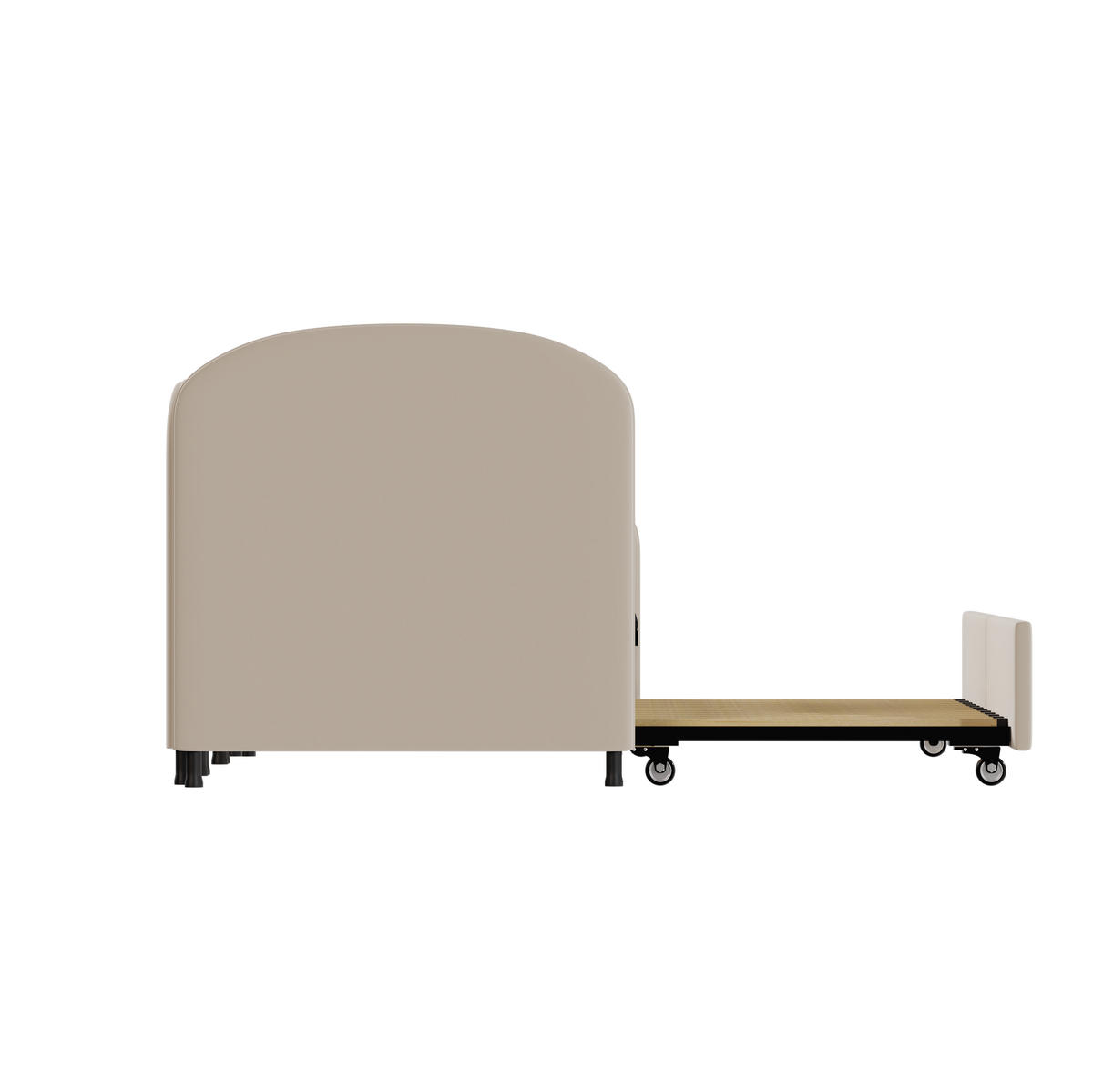 KINDERBETT 90/200 cm aus Metall und Samt mit Blumenform und Schublade Beige - Beige, Textil (90/200cm) - Modenvie