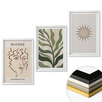 WANDBILDER 3er-Set - 40x60 cm Weißer Rahmen - Abstrakte Pflanzenmuster - Weiß, Kunststoff (40/60cm) - ArtPrintCave