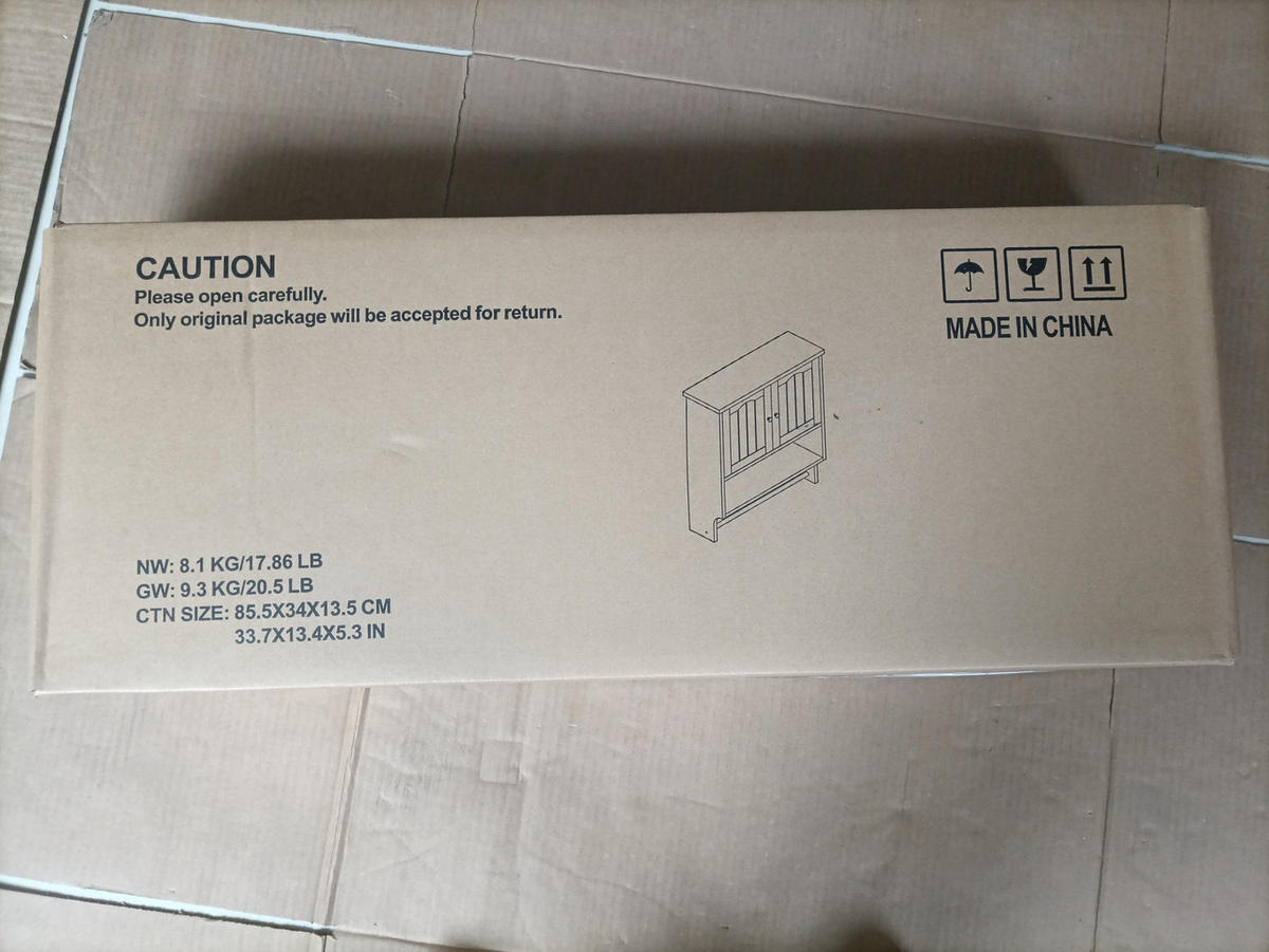 WANDSCHRANK Badezimmerschrank 56.8x19x70 cm Hellgrau aus Holzwerkstoff mit verstellbaren Regalen - Hellgrau, Holzwerkstoff (56.8/70/19cm) - Modfu