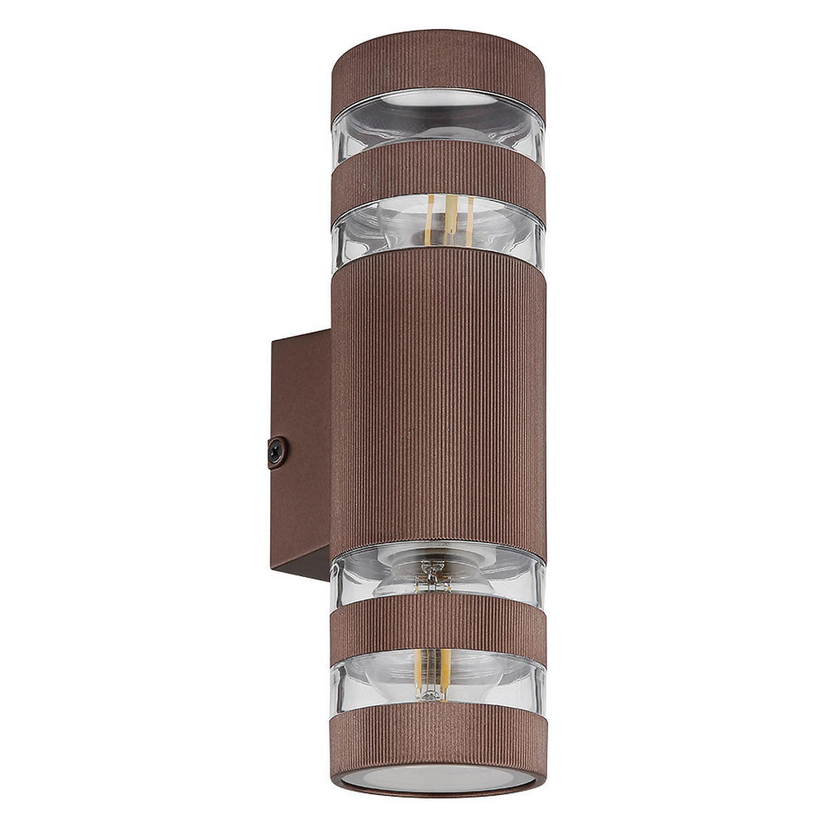 WANDLEUCHTE Glas Bronze 2 flammig - Bronzefarben, Glas (6.5/22/6.5cm) - Globo Lighting