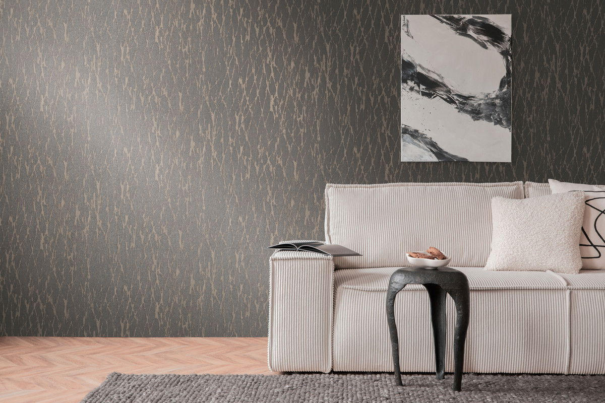 VLIESTAPETE Schwarz 53/1005 cm - Schwarz, Textil (53/1cm) - KUNSTLOFT