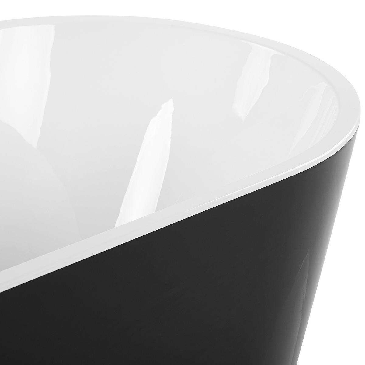 BADEWANNE FREISTEHEND 75x150x58 cm schwarz Havana - Schwarz, Kunststoff (75/58/150cm) - Beliani