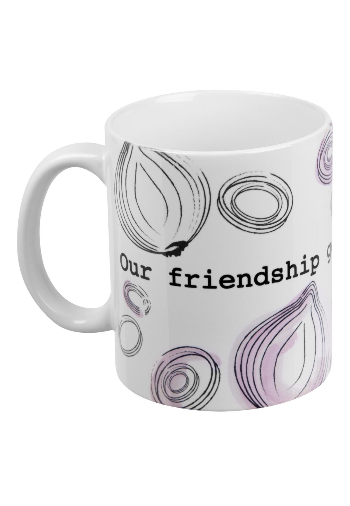 KAFFEEBECHER Our friendship goes Onion on Weiß 320ml - Weiß, Keramik (0.32L) - United Labels