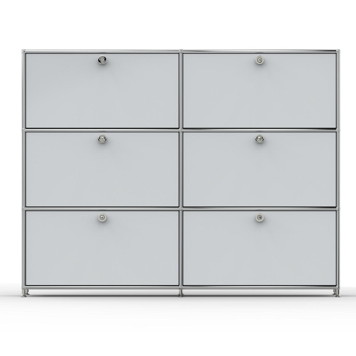 HOCHSCHRANK, 6 Klappen, Schloss, Breite 152 cm, Lichtgrau - Chromfarben/Silberfarben, Metall (40/118/152.2cm) - Versee