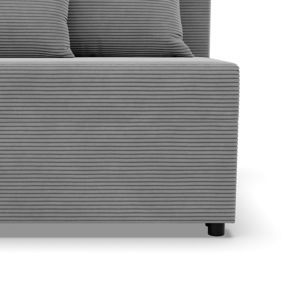 SOFA 3-SITZER MIT SCHLAFFUNKTION FERMO Grau - Grau, Textil (92/95/191cm) - Mebligo