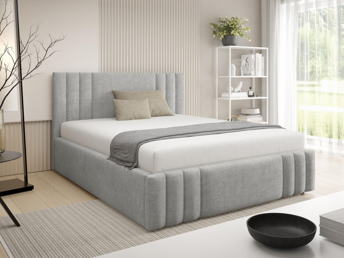 POLSTERBETT Ribo - Grau, Holz/Textil (160/200cm) - MIRJAN24