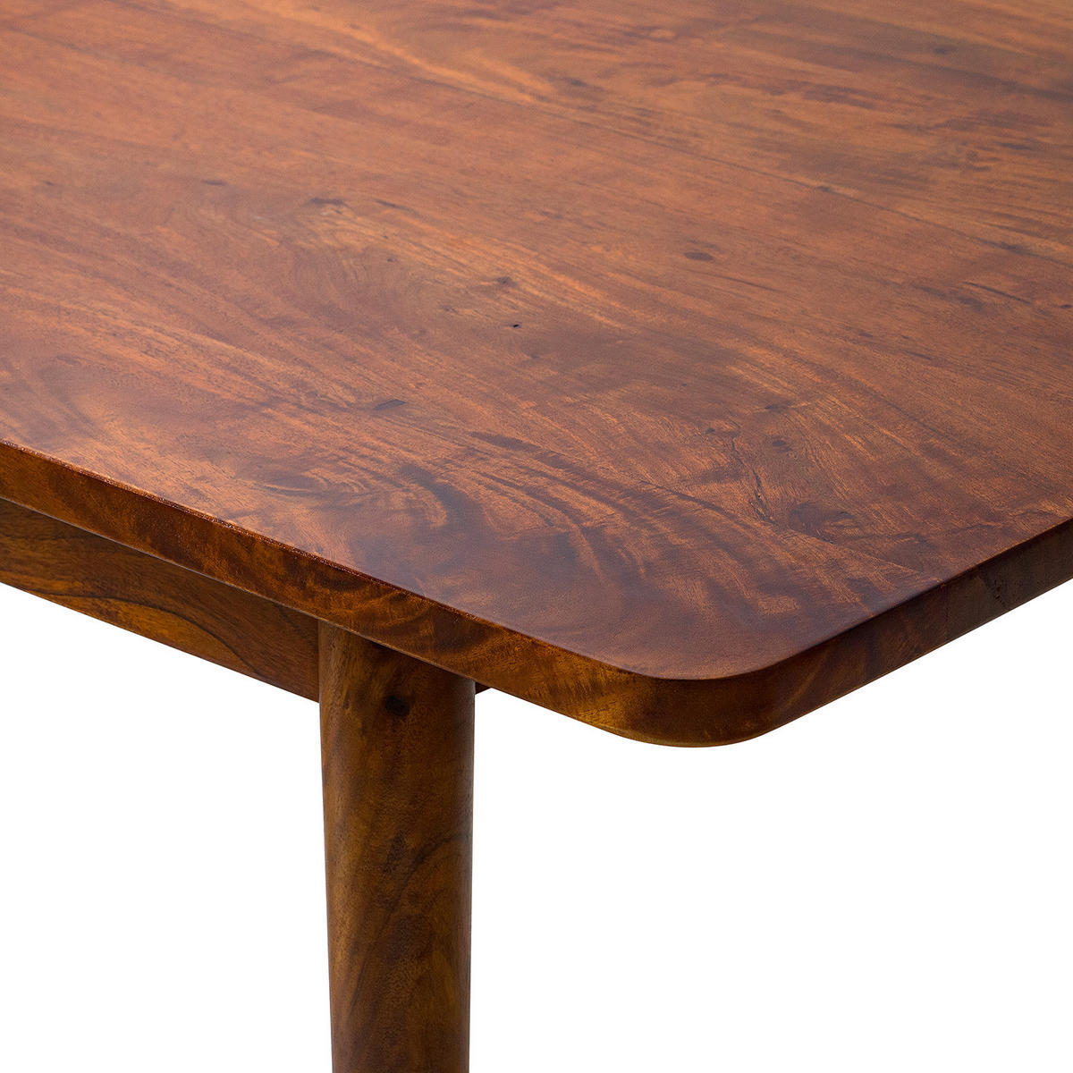 ESSTISCH - Akazie massiv / Metall - Akazie / Gold - Braun, Holz/Metall (90/160/76cm) - home24