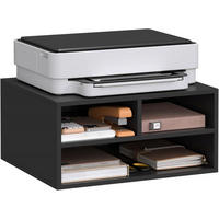 AKTENREGAL mit 3 Fächern,Druckerschrank, 47x22,5x40 cm, Schwarz - Schwarz, Holzwerkstoff (40/47/22.5cm) - Woltu