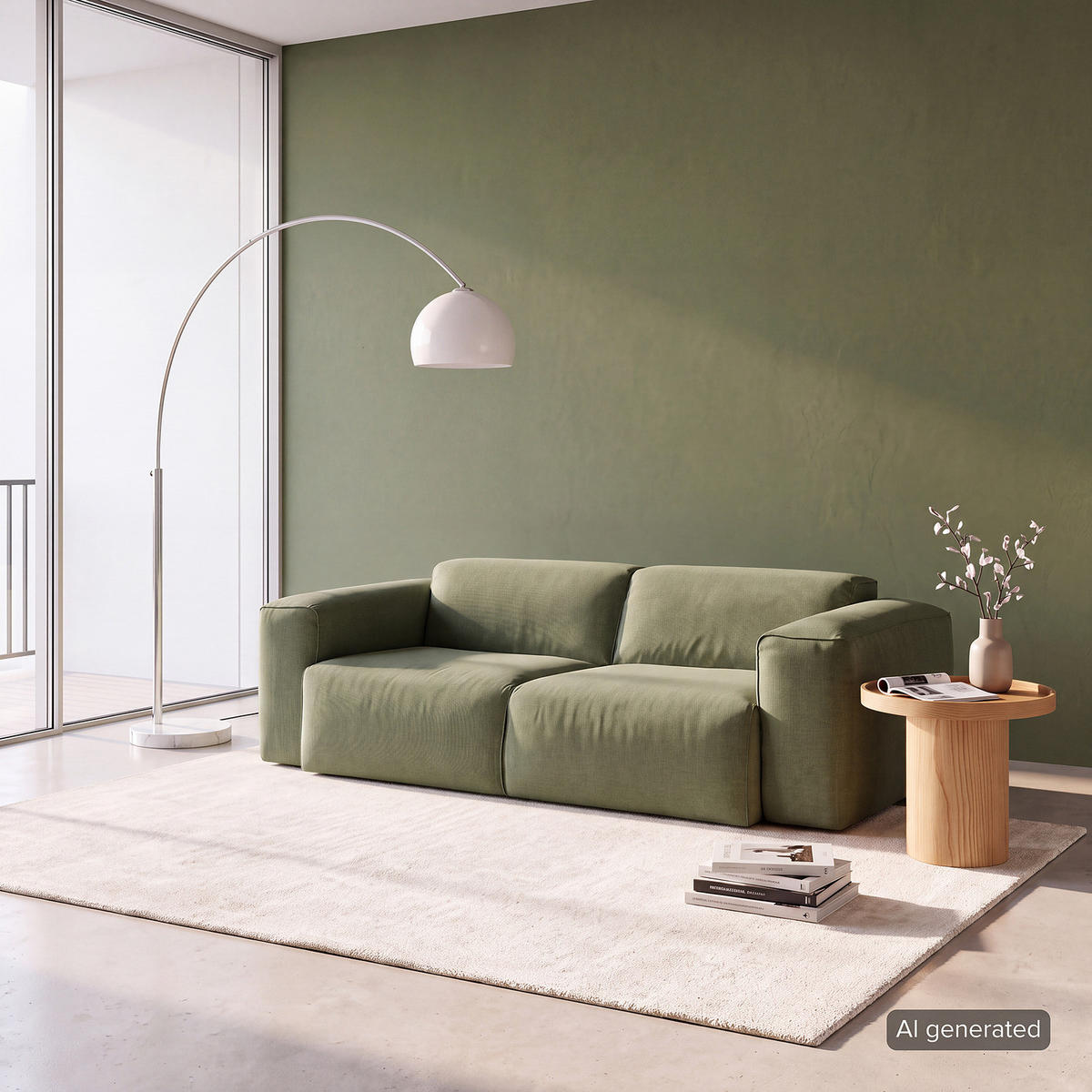 2-SITZER SOFA - Dunkelgrün/Schwarz, Kunststoff/Textil (220/71/102cm) - home24