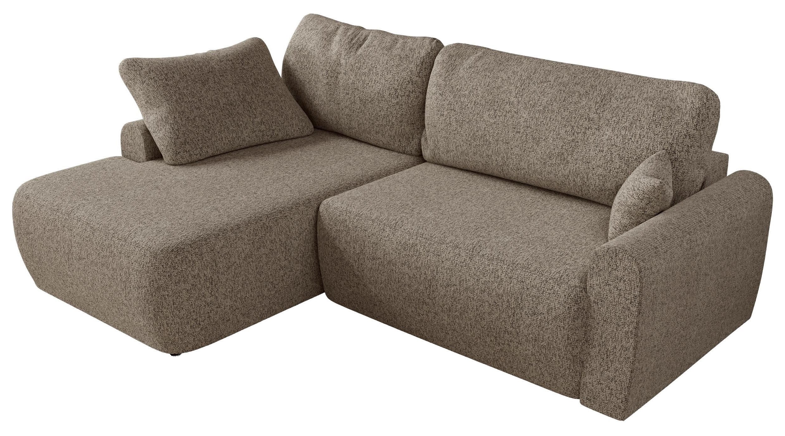 ECKSCHLAFSOFA CUBO L Dunkelbeige Struktur - links - Beige/Schwarz, Kunststoff/Textil (273/187cm) - MKS
