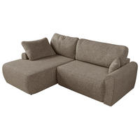 ECKSCHLAFSOFA CUBO L Dunkelbeige Struktur - links - Beige/Schwarz, Kunststoff/Textil (273/187cm) - MKS