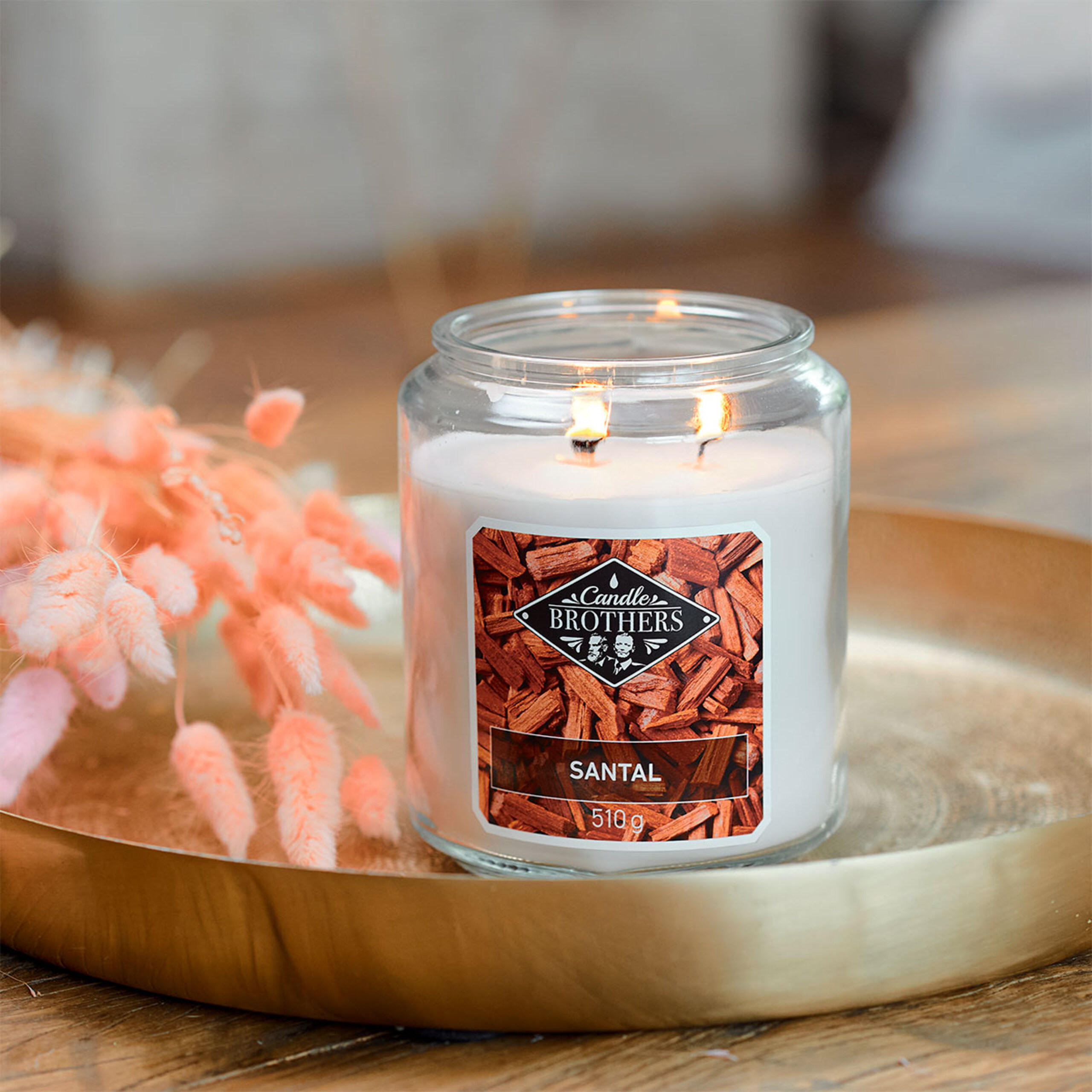 DUFTKERZE CandleBrothers - Weiß, Naturmaterialien/Glas (13cm)