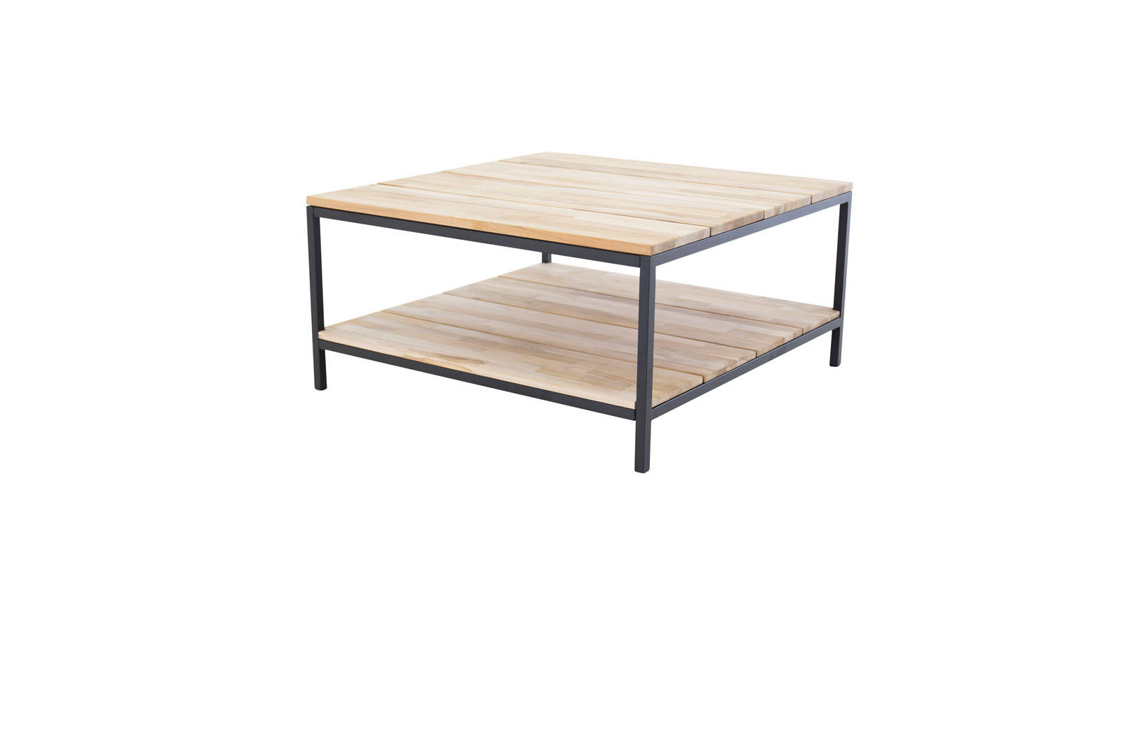 COUCHTISCH mit Ablage 80x80 cm - Teakfarben, Holzwerkstoff (80/80/40cm) - ebuy24