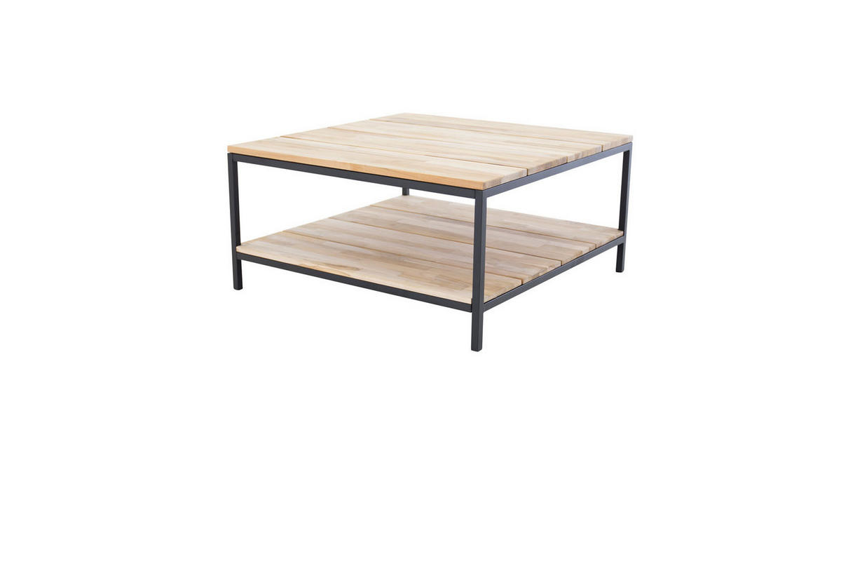 COUCHTISCH mit Ablage 80x80 cm - Teakfarben, Holzwerkstoff (80/80/40cm) - ebuy24