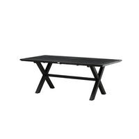 GARTENESSTISCH RIVES Schwarz 100x200x75 cm - Schwarz, Holz (200/100/75cm) - FURNLUX