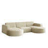 ECKSOFA, Modena U-Form, Stoff Quelle, Beige - Beige, Holz (299/165cm) - Kaiser Möbel