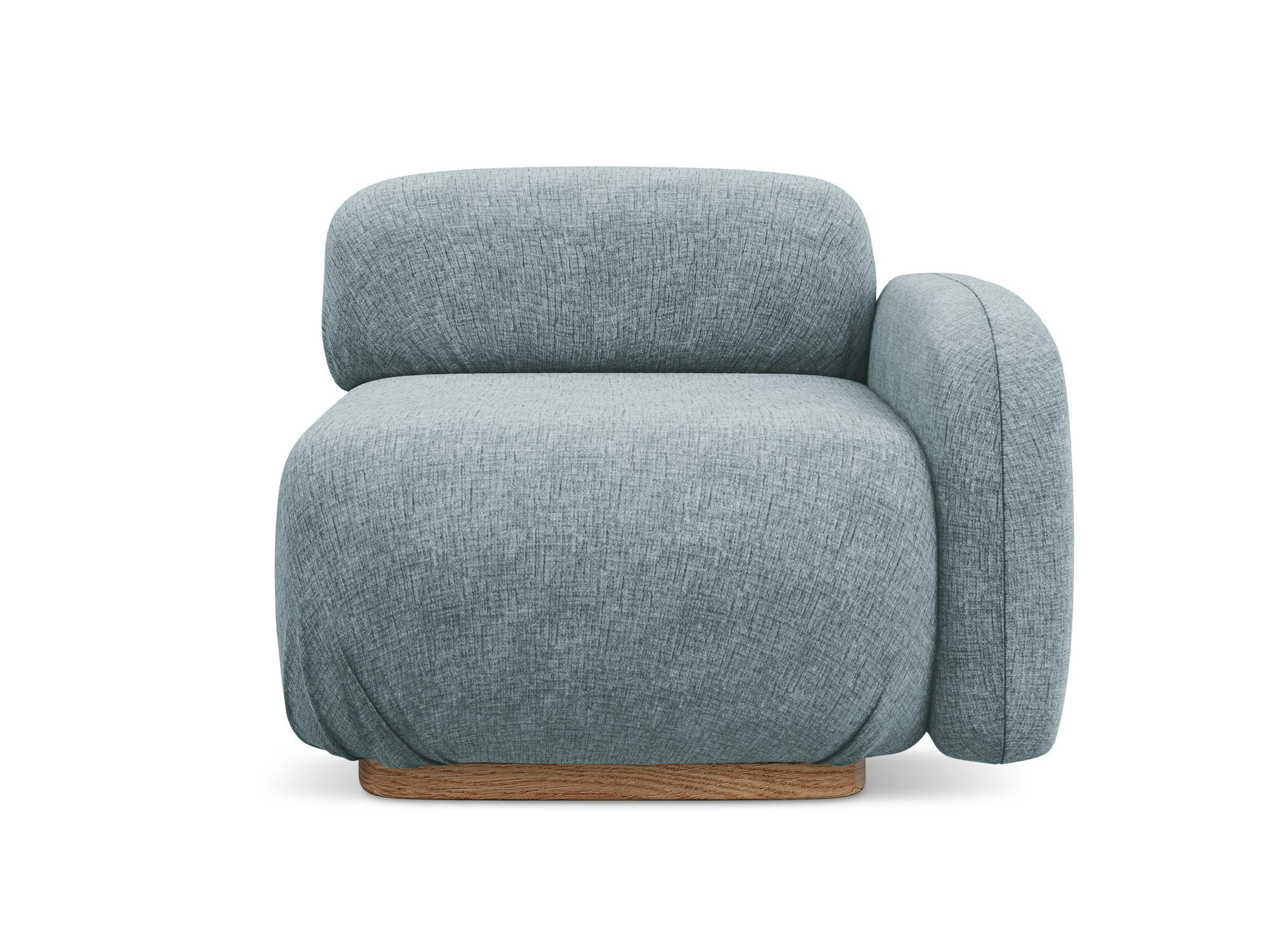 SOFAELEMENT Rechts Chenille Stoff Blau - Blau/Blaugrau, Holz/Textil (95/73/95cm) - Makamii