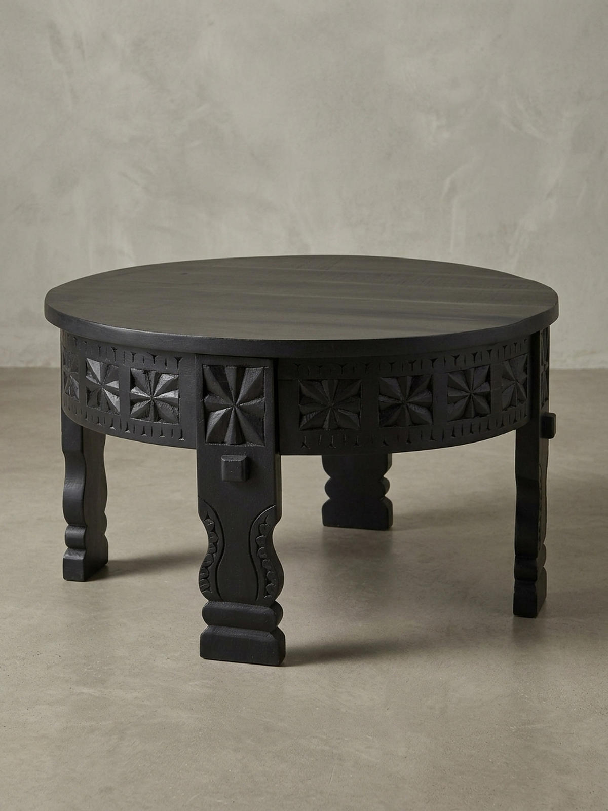 COUCHTISCH Orientalisch in Schwarz, Lackiertes Massivholz, Handgefertigt - Schwarz, Holz (60/60/36cm) - KADIMA DESIGN
