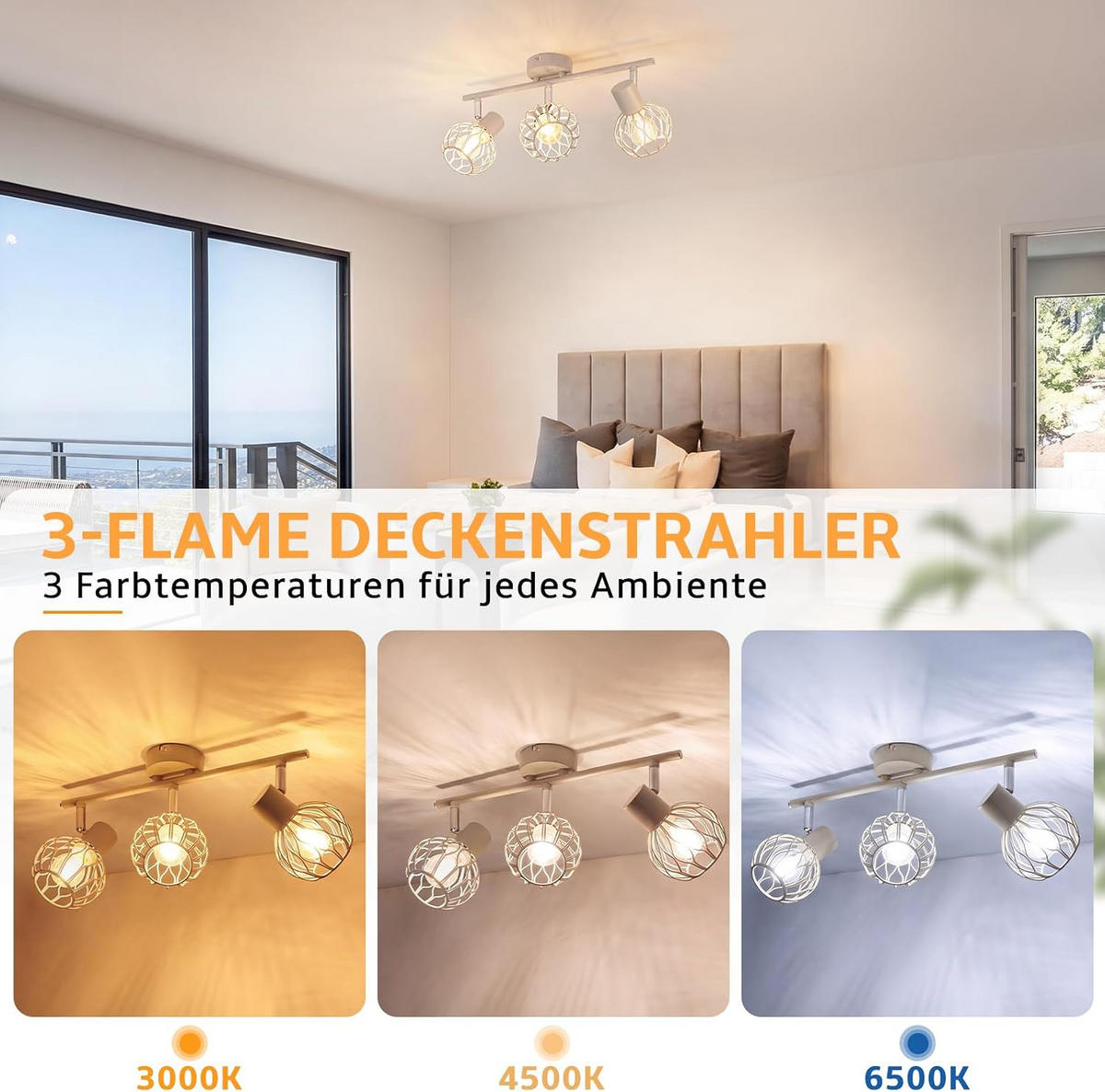 DECKENSTRAHLER Filderstadt 3-flammig 41/10/18 cm - Grau, Metall (41/10/18cm) - Nettlife