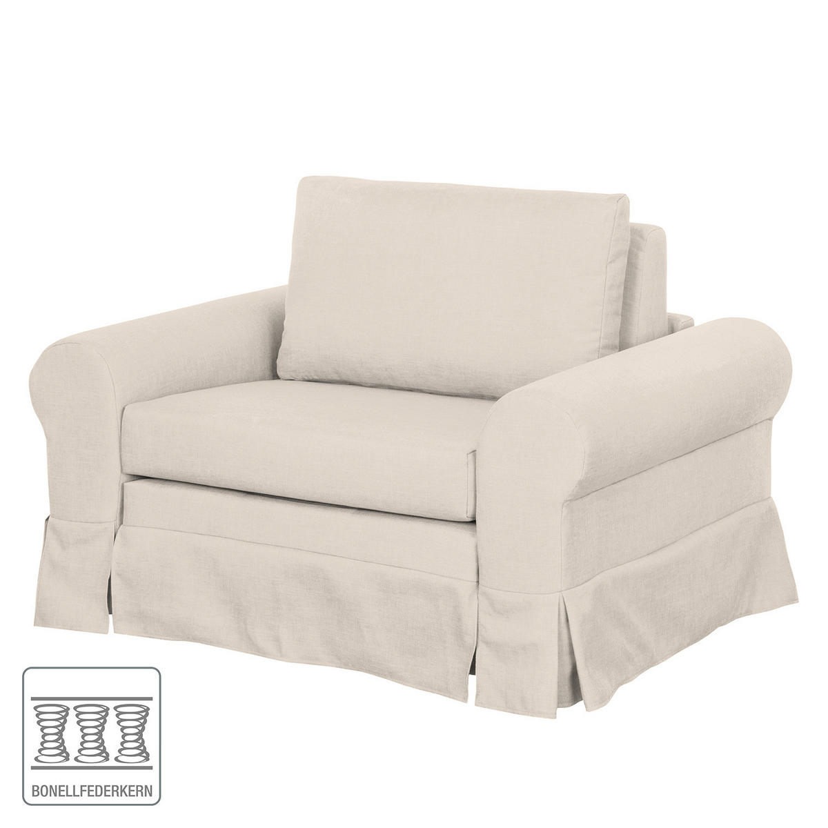 SCHLAFSESSEL mit Husse - Creme, Textil (125/90/90cm) - home24