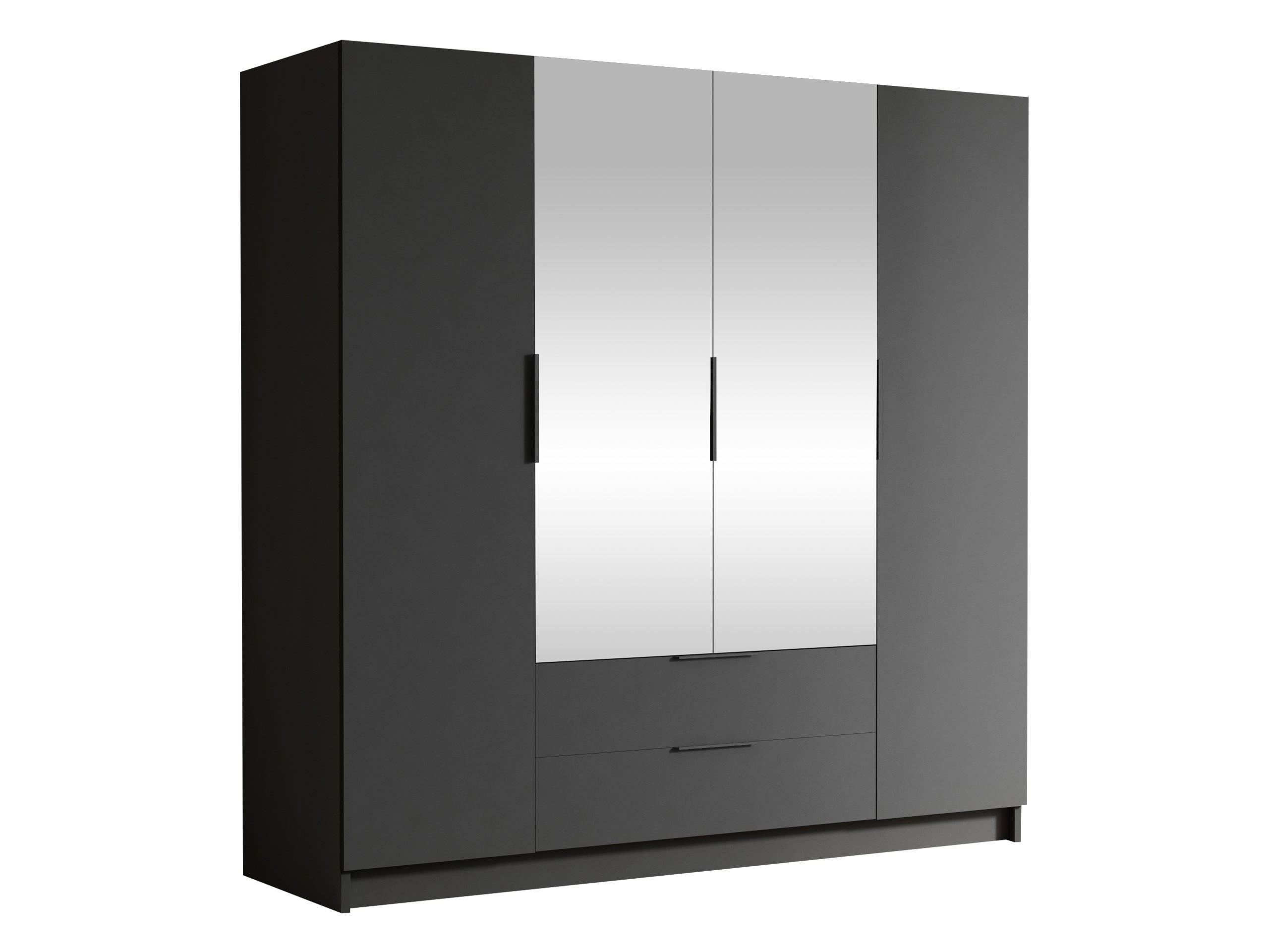 KLEIDERSCHRANK Sofia II - Schwarz, Holzwerkstoff/Kunststoff (200/216/60cm) - MIRJAN24