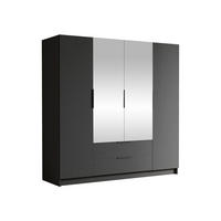 KLEIDERSCHRANK Sofia II - Schwarz, Holzwerkstoff/Kunststoff (200/216/60cm) - MIRJAN24