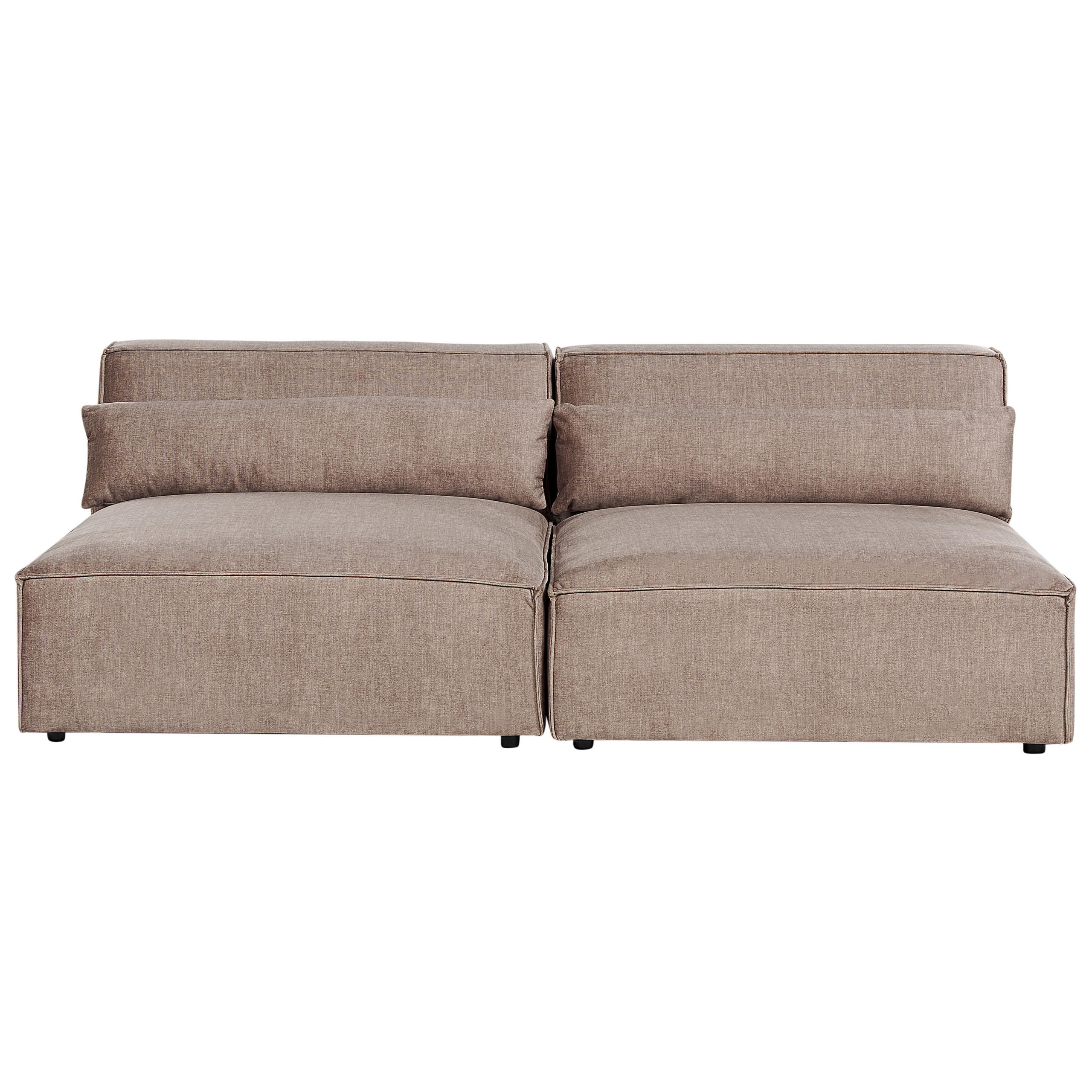 2-SITZER-SOFA hellbraun ohne Armlehnen Hellnar - Braun, Textil (204/70/126cm) - Beliani