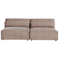 2-SITZER-SOFA hellbraun ohne Armlehnen Hellnar - Braun, Textil (204/70/126cm) - Beliani