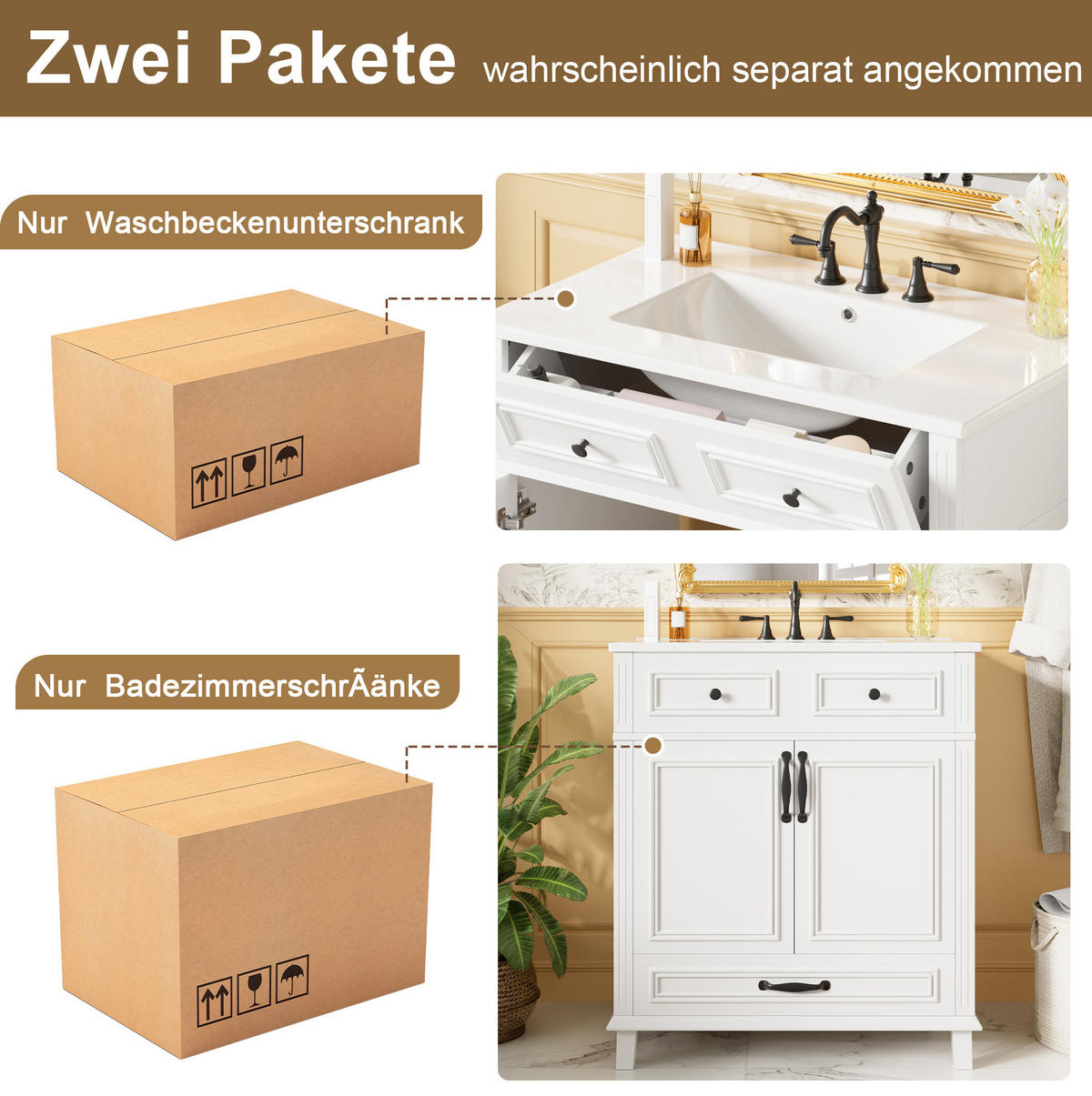 WASCHTISCHKOMBI 77/46/86 cm weiß aus Keramik und MDF mit 9 Fächern - Weiß, Keramik (77/86/46cm) - OKWISH