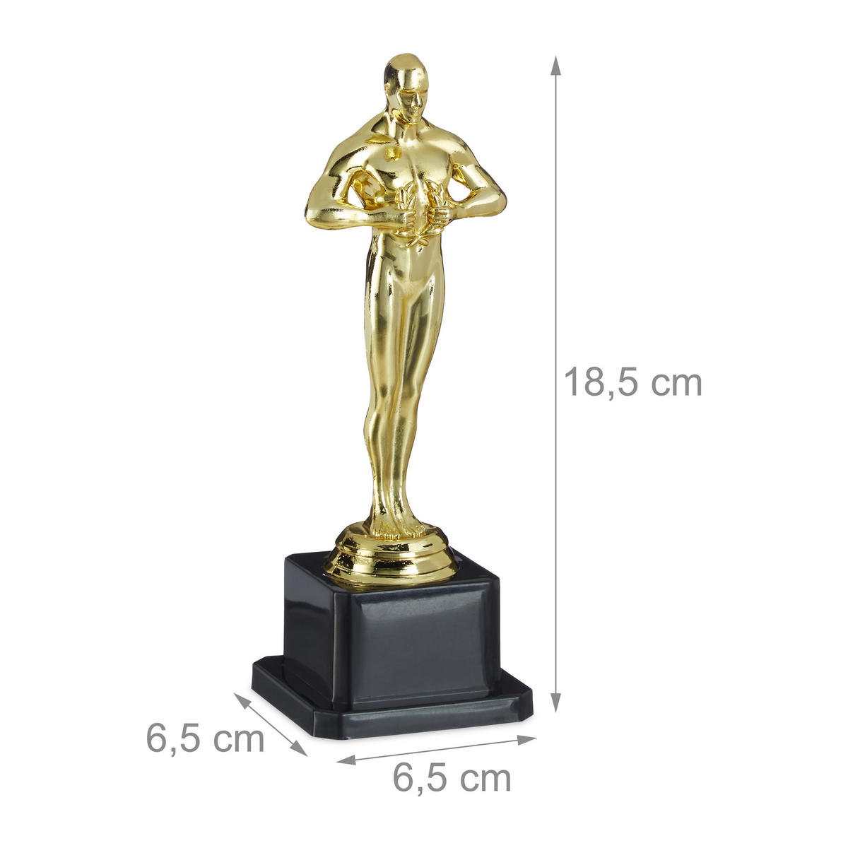 SIEGERFIGUR - Goldfarben, Kunststoff (6.5/18.5/6.5cm) - Relaxdays