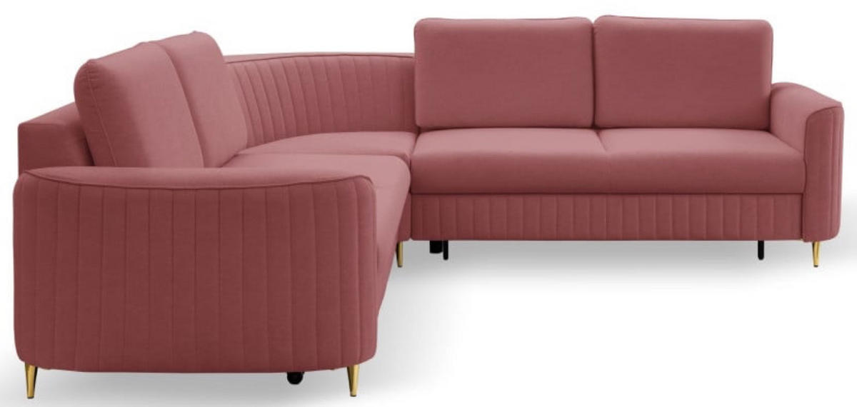 ECKSOFA Hell Bordeaux LOREN Mit Schlaffunktion Und Bettkasten - Rot, Textil (251/251cm) - Sepro Meble