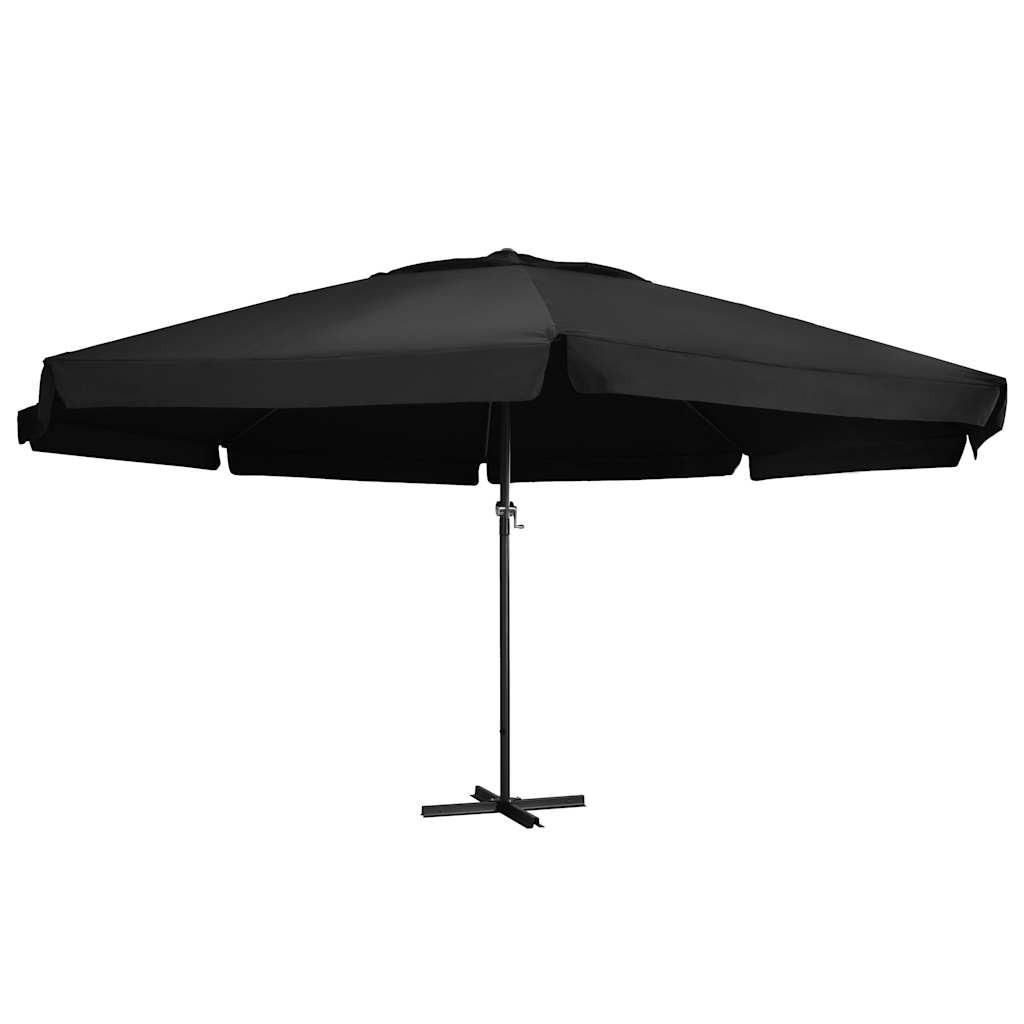 SONNENSCHIRM Mit Aluminium-Mast 600 Cm Schwarz - Schwarz, Textil (600/600cm) - vidaXL