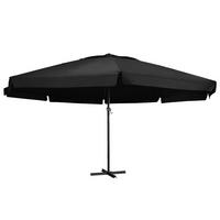 SONNENSCHIRM Mit Aluminium-Mast 600 Cm Schwarz - Schwarz, Textil (600/600cm) - vidaXL