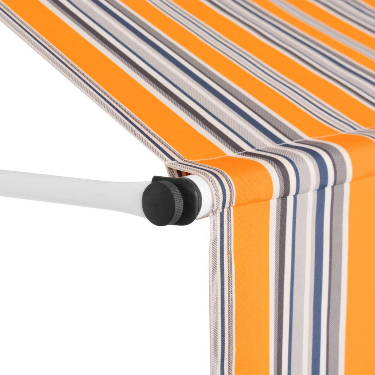EINZIEHBARE Markise Handbetrieben 400 cm Gelb/Blau Gestreift - Multicolor, Textil (40/1/4cm) - furnicato