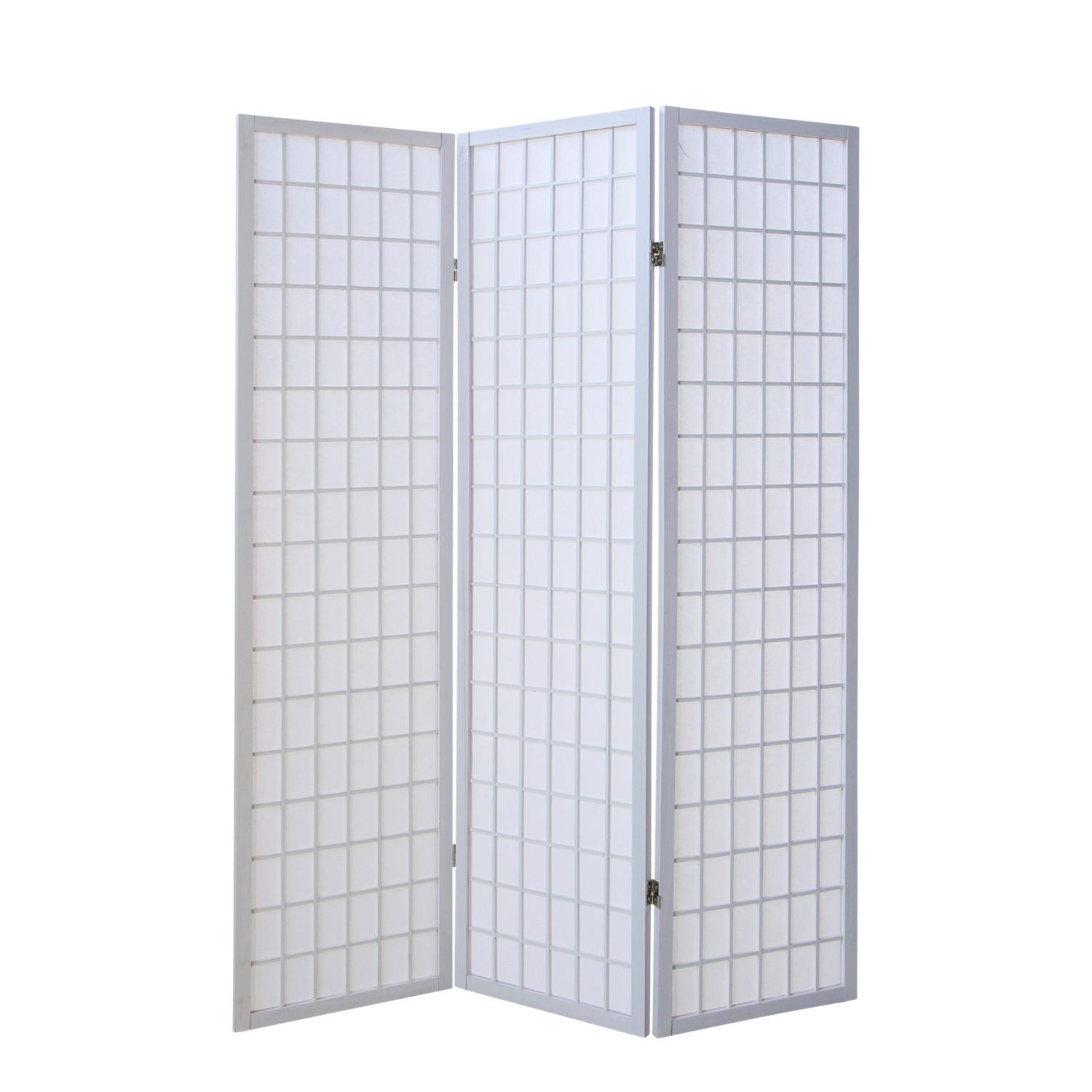 PARAVENT 3-tlg. 132/175 cm Weiß Shoji - Weiß, Holz (132/175/2cm) - Homestyle4u