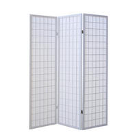 PARAVENT 3-tlg. 132/175 cm Weiß Shoji - Weiß, Holz (132/175/2cm) - Homestyle4u