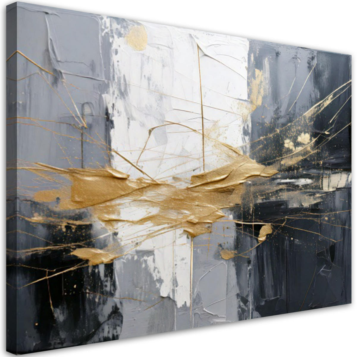 LEINWANDBILD Abstraktion 90x60cm - Grau, Textil (90/60cm) - Feeby