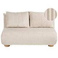 SCHLAFSOFA 2-Sitzer Cord Cremeweiß Abisko - Creme, Textil (140/80/82cm) - Beliani